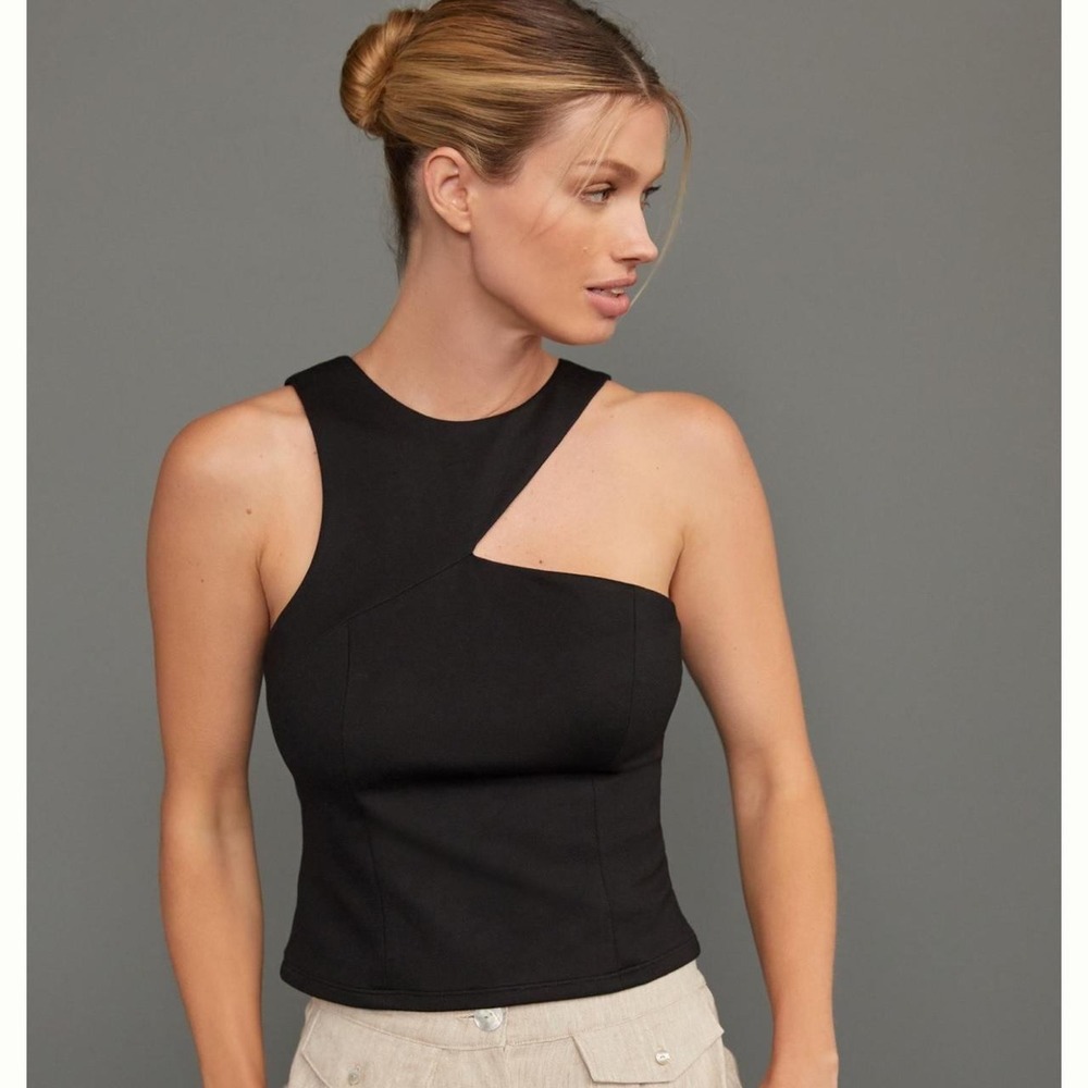 Sunday In Brooklyn Top Women XXS Black Asymmetric Cutout Sleeveless Anthro